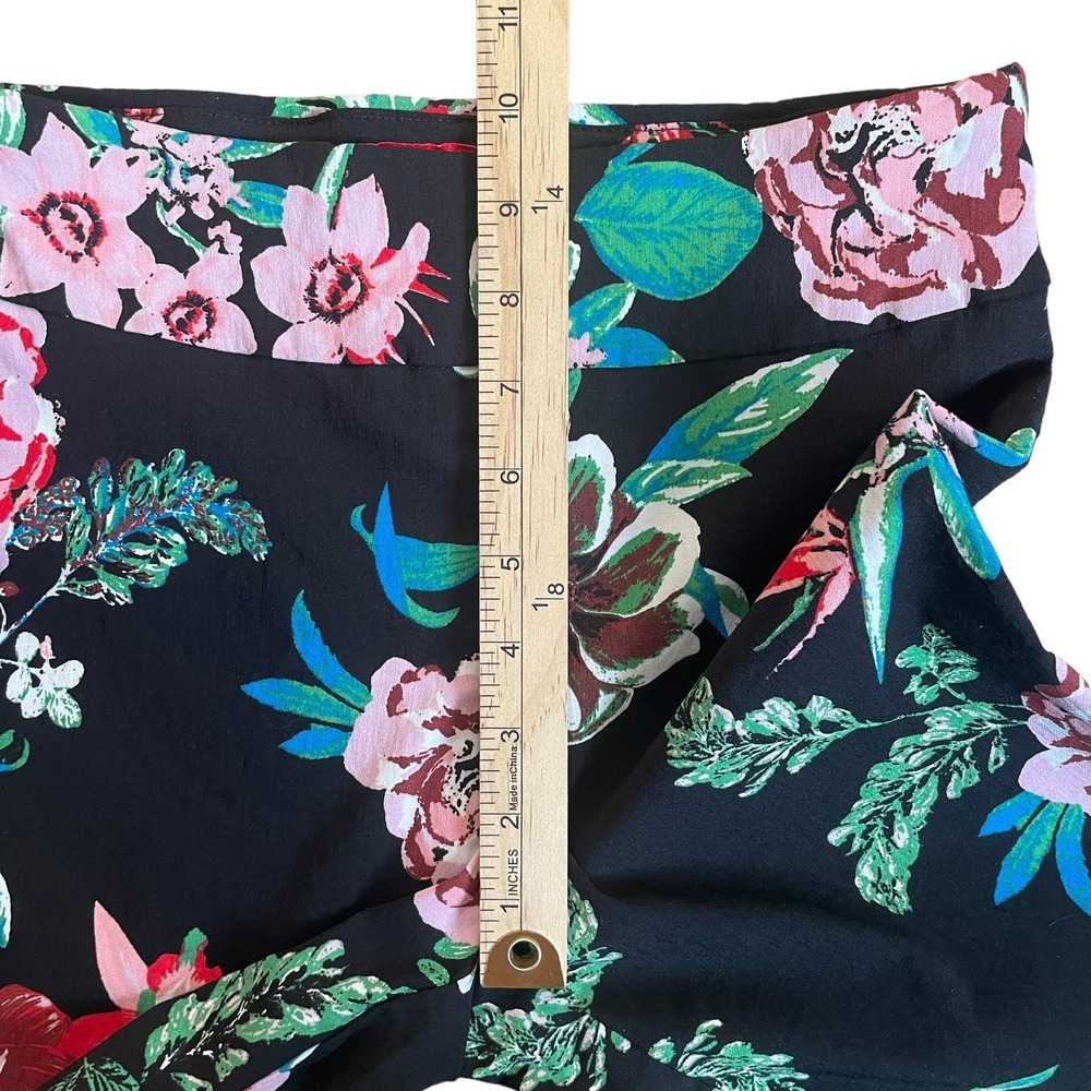 Krazy Larry Pant Women 4 Pull On Floral Stretch Slim Ankle Career Travel Comfort - Picture 7 of 8